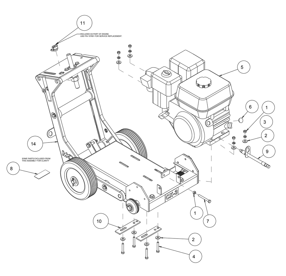 Section 01 Diagram and Parts List for MK-CX-3 159345 MK Diamond Concrete Saw